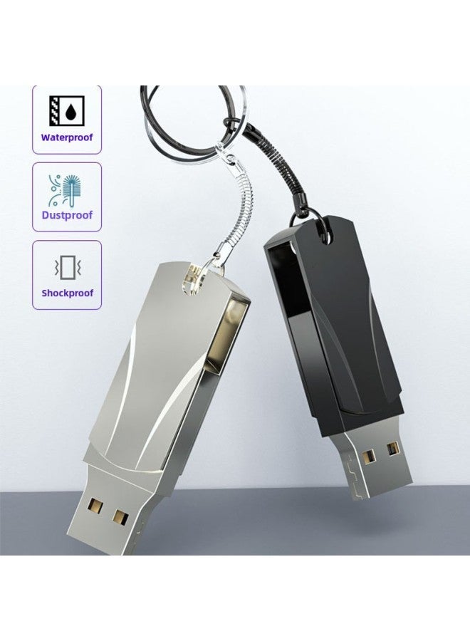 Free Engraving High-speed Usb Flash Drive 32gb Mobile Computer Universal Business Large Capacity Customized-Color:Small Fat Three Generation Silver-Capacity:64GB  - Image 1