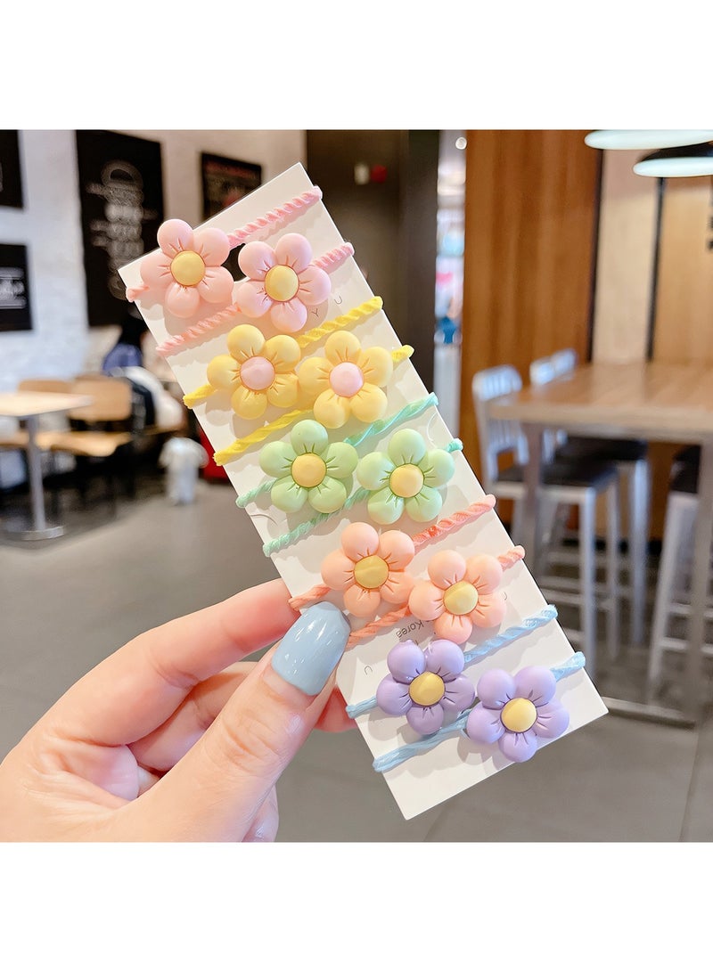 60-Piece Cute Hair Elastics Hair Ties for Baby Girls - Colorful Flower, Fruit, Star, and Heart Designs, Fun Hair Accessories for Kid Girls - Image 2