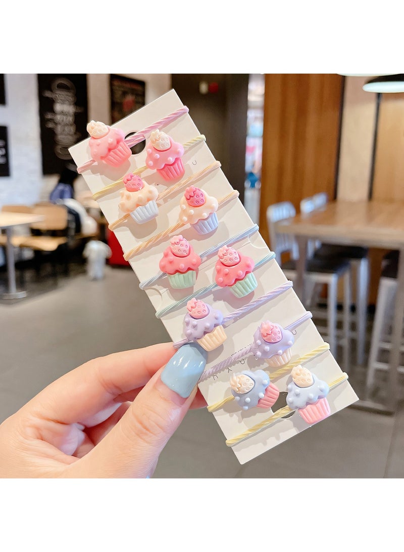 60-Piece Cute Hair Elastics Hair Ties for Baby Girls - Colorful Flower, Fruit, Star, and Heart Designs, Fun Hair Accessories for Kid Girls - Image 5