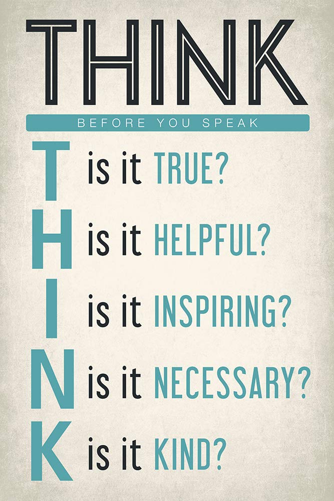 Keep Calm Collection Think Before You Speak, motivational classroom poster - Image 4