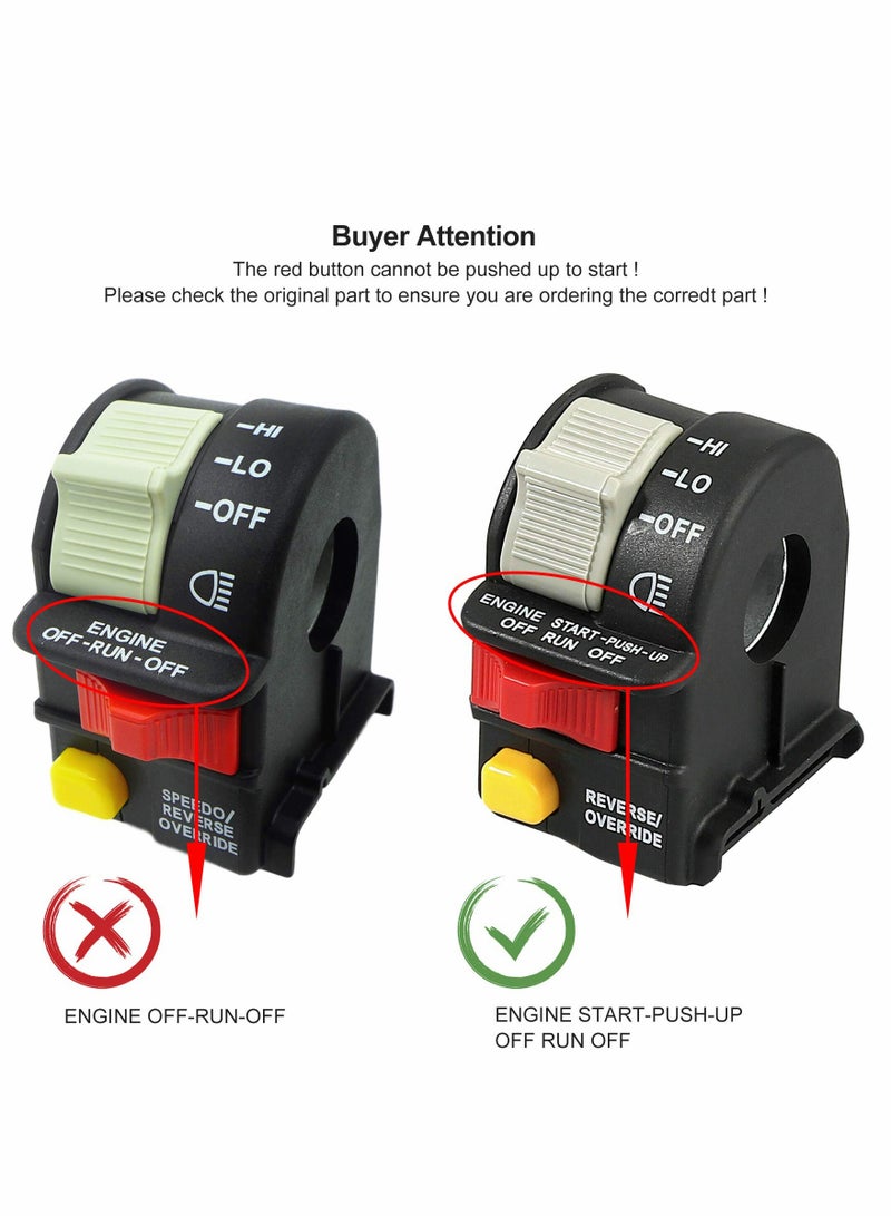 Loquat Left Handlebar Bar Switch, Engine Start Run Off Headlight HI-LO Off Start Light Switch for Polaris Magnum Scrambler Sportsman Trail Boss Worker Xpedition Xplorer 1999-2001, 4010262 4110243 4110248 - Image 4