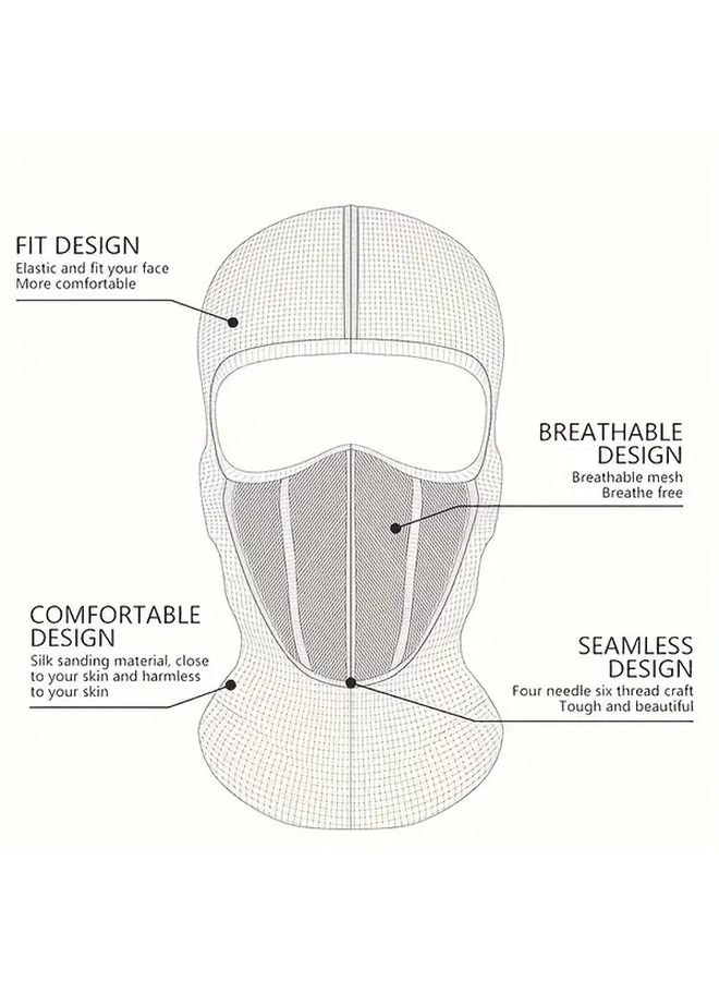 Red Ski Mask Motorcycle Riding Outdoor Sports Headgear Warm Lining Breathable Cycling Hat With Mesh Panel - Image 4