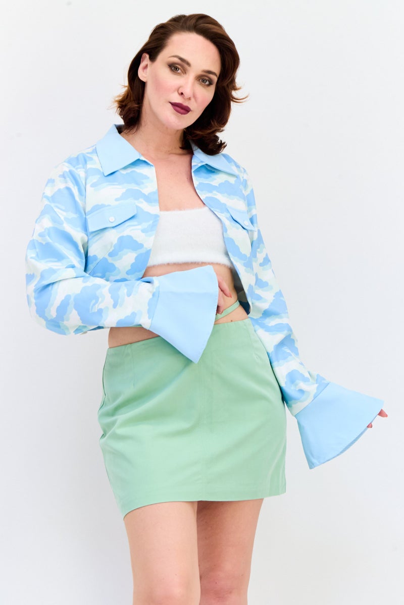 Labelrail x Francesca Perks Women Allover Print Shirt Jacket, Multicolor - Image 1