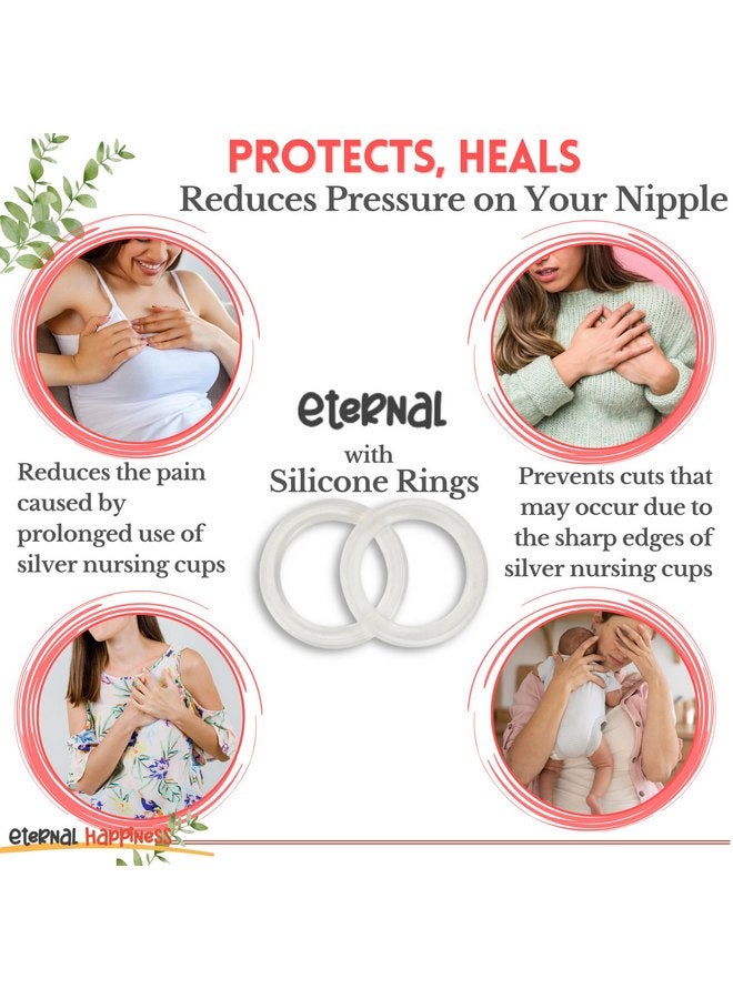 بيتي بيبي حلقات السيليكون المتوافقة مع أكواب Eternal Silver Cups من PETIT BEBE (عادية)، واقي حلمة للرضع حديثي الولادة، يهدئ ويحمي الحلمات المؤلمة، أساسيات حديثي الولادة التي يجب اقتناؤها - Image 4