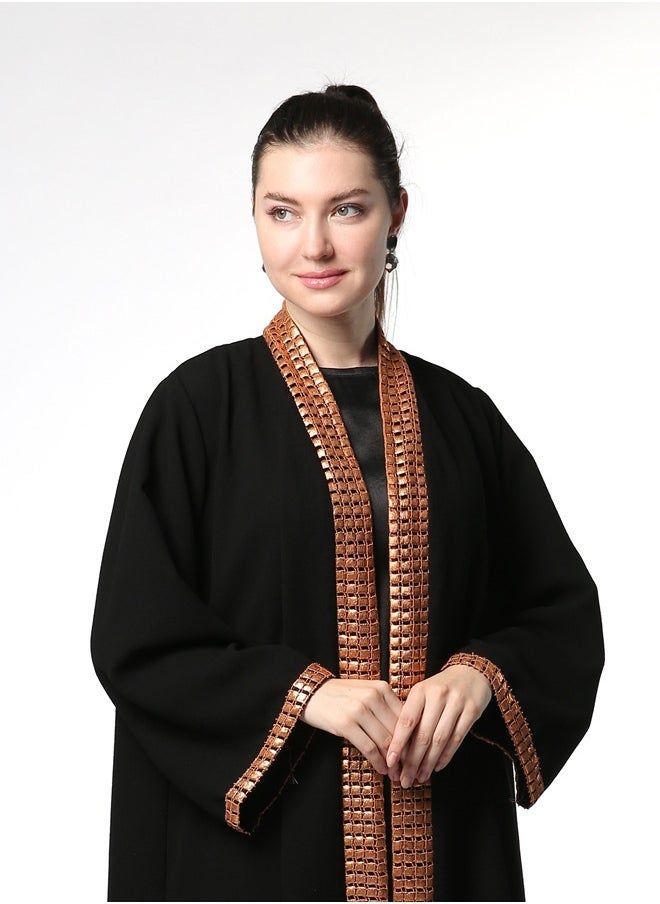 Line73 by Zahra Copper-Touched A-Line Abaya - Image 1