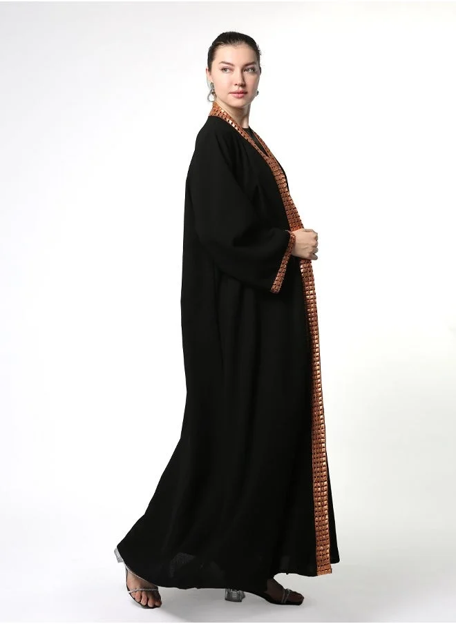 Line73 by Zahra Copper-Touched A-Line Abaya