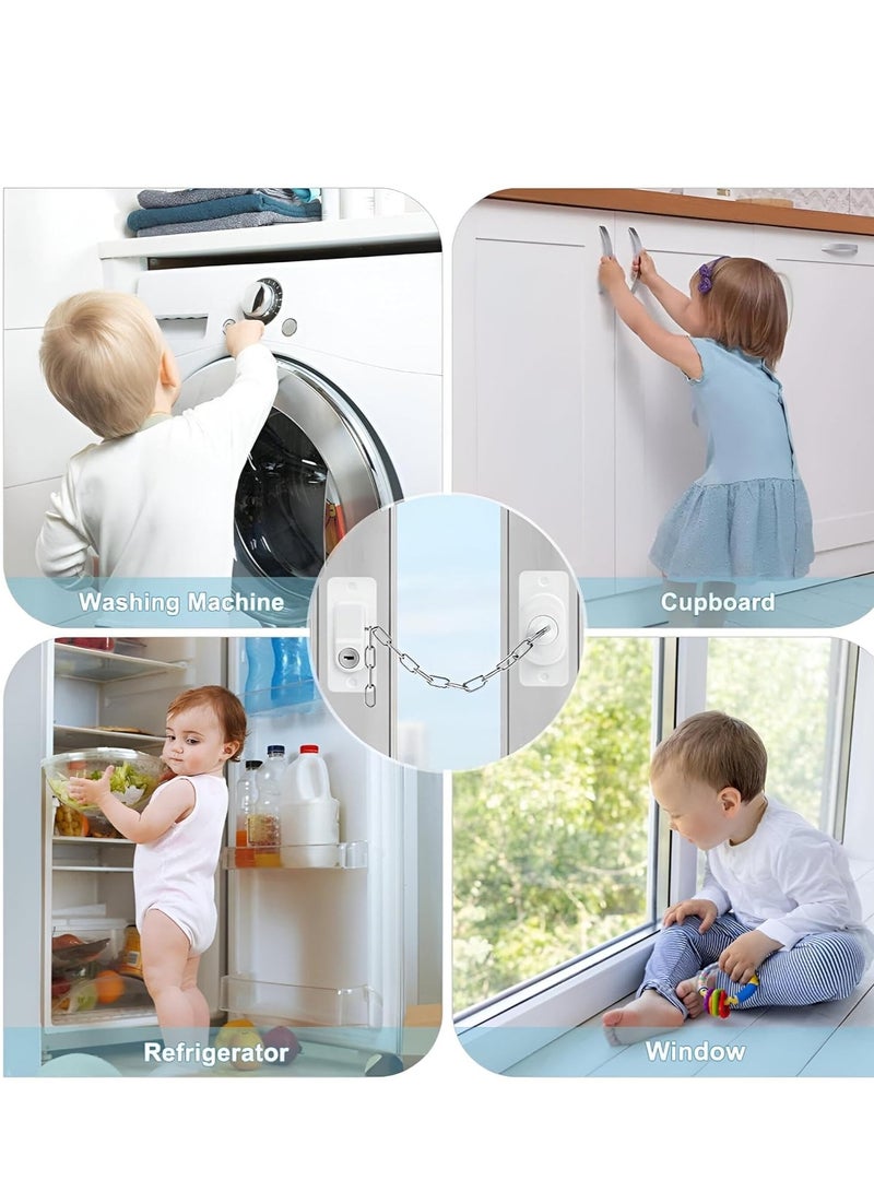 Lock with key and chain to control the opening of windows safely. The security of your home is in your hand - Image 5