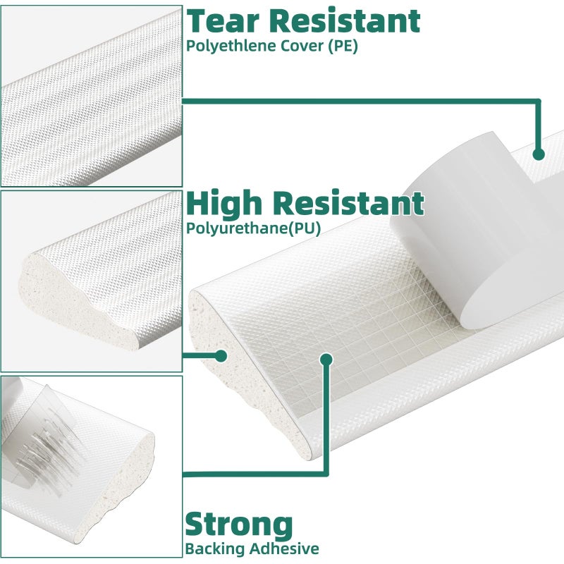 Vannesse Weather Stripping Door Seal Strip, 118 Inch Wedge Window Seal, Winter Insulation Weatherproof Foam Tape, Soundproof Noise Reduction Light Blocker for Exterior Door Frame & Door Gap Filler - Image 5