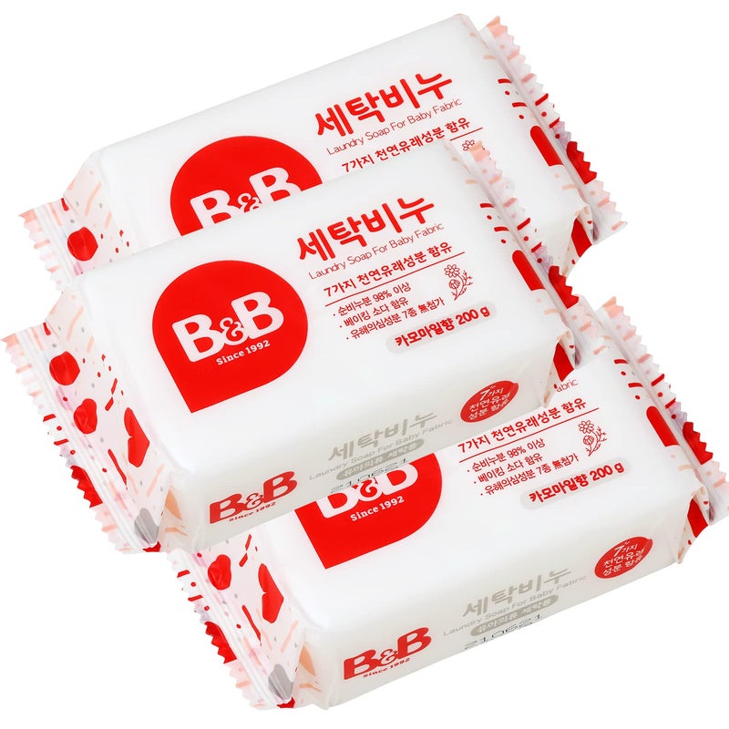 B&B [B&B] b&b Laundry Soap for Baby Clothing [(Chamomile) - 200g 3EA] - Image 1