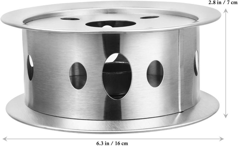 GALPADA Stainless Steel Teapot Warmer with Hollow-Out Candle Holder, Multipurpose Tea and Milk Heater Base for Desk Use, Wear-Resistant Lotus Design Warmer - Image 2