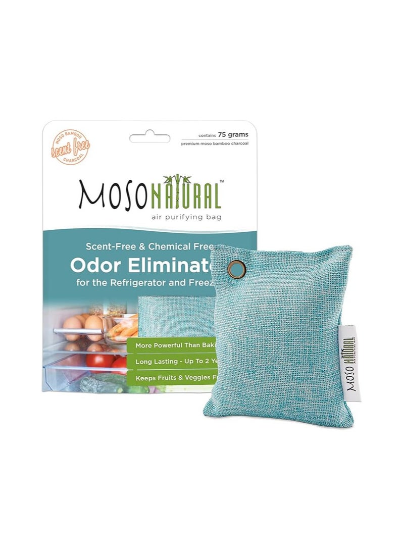 MOSO NATURAL MOSO NATURAL Fridge Deodorizer, Keeps Your Refrigerator and Freezer; Fresh, Dry and Odor Free For Up To Two Years. 75gm, Long Lasting Charcoal Bag|Lasts up to 2 years! |More Powerful than Baking Soda  - Image 1