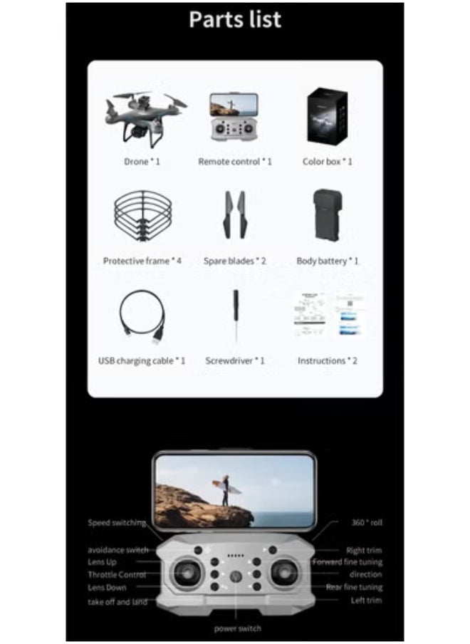 ارواق - طائرة بدون طيار KY102 جيني بدون طيار مع كاميرا 4K 2.4G تدفق بصري كوادكوبتر رباعية الاتجاه لتجنب العوائق لعبة التحكم عن بعد المحمولة هدية للأطفال - Image 1