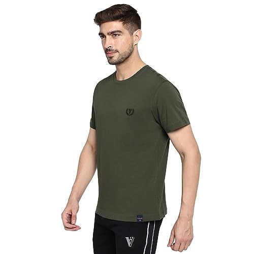 Van Heusen Sport Men Cool It T-Shirt - 100% Cotton Single Jersey - Moisture Activated, Crew Neck, Short Sleeve_70023_Hunter Green_XL - Image 2