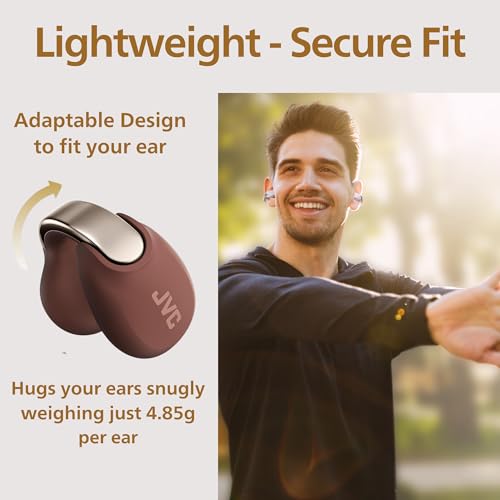 JVC Nearphones Open Ear True Wireless Headphones - Open Ear Earbuds - Bluetooth 5.3-24H Playback - IPX4 Water Resistant - Built-in Mic - Awareness & Comfort - Ear Clip Earbuds - HANP1T - Image 4