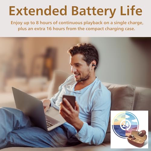 JVC Nearphones Open Ear True Wireless Headphones - Open Ear Earbuds - Bluetooth 5.3-24H Playback - IPX4 Water Resistant - Built-in Mic - Awareness & Comfort - Ear Clip Earbuds - HANP1T - Image 5