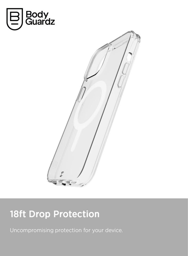 Bodyguardz Carve for iPhone 15 Pro MAX Case Cover compatible with MagSafe with Lanyard - Clear - Image 3