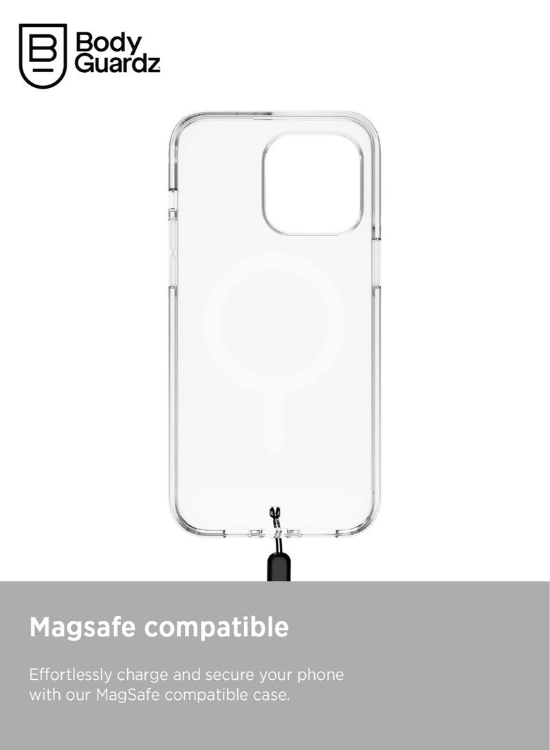 Bodyguardz Carve for iPhone 15 Pro MAX Case Cover compatible with MagSafe with Lanyard - Clear - Image 4