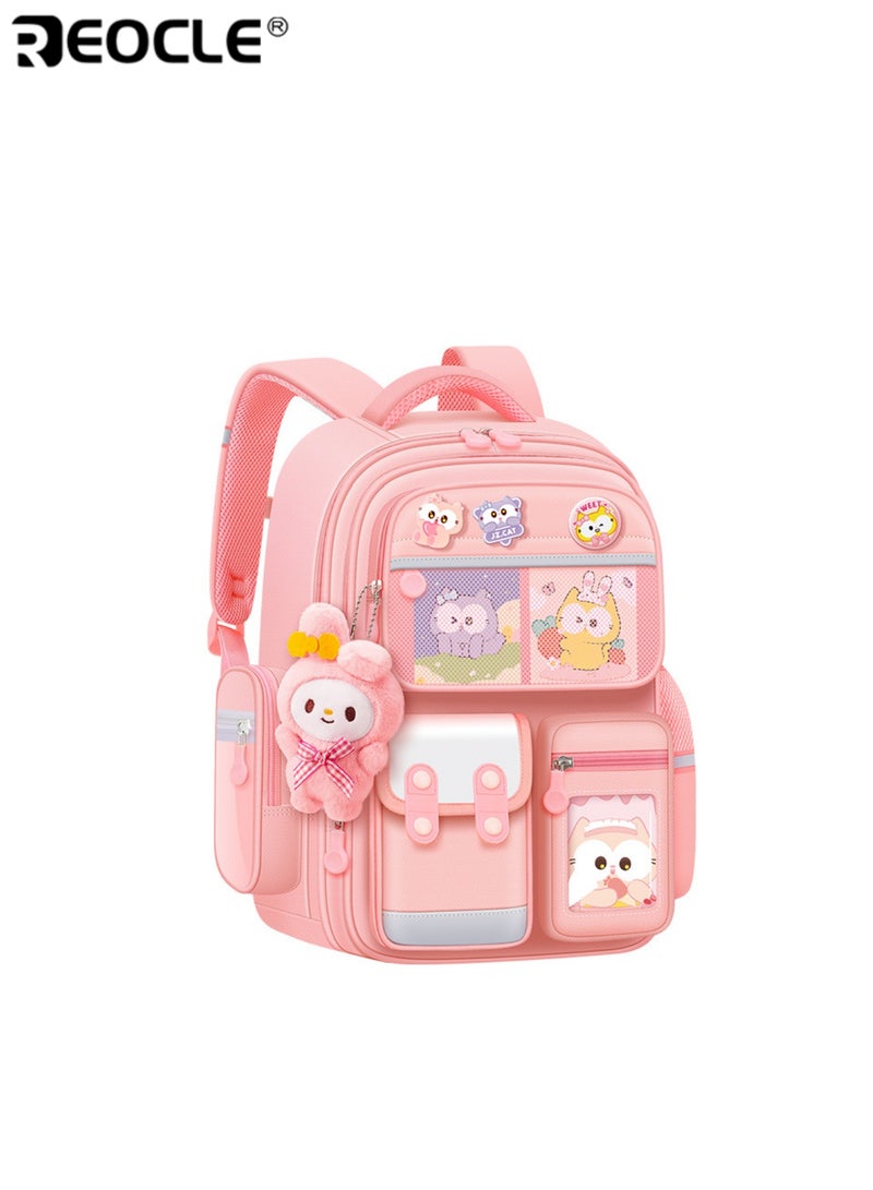 ريوكل حقيبة ظهر للأطفال بطباعة شخصيات كرتونية حقيبة مدرسية كبيرة السعة حقيبة تخزين عملية للمواصلات اليومية لتلاميذ الصفوف 3-6 حقيبة ظهر عارضة للنزهات - Image 1