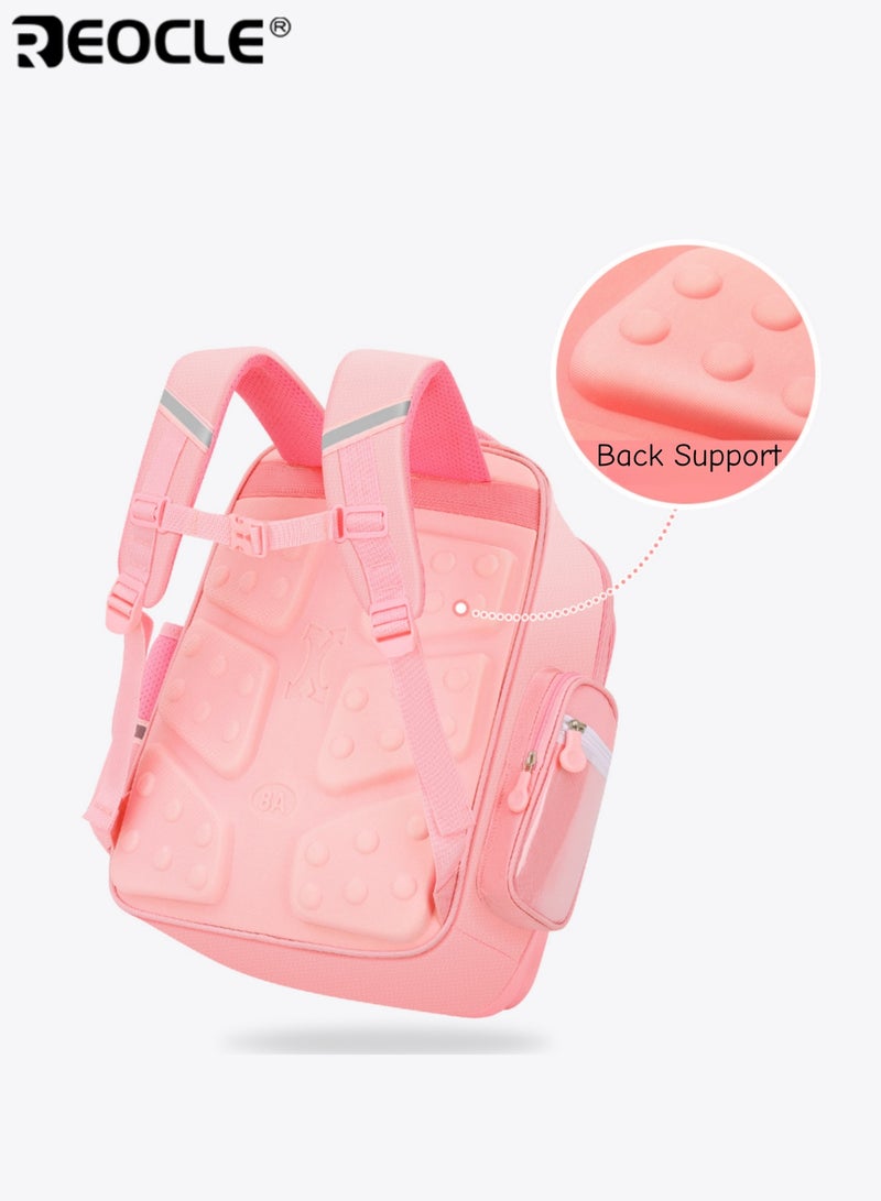 ريوكل حقيبة ظهر للأطفال بطباعة شخصيات كرتونية حقيبة مدرسية كبيرة السعة حقيبة تخزين عملية للمواصلات اليومية لتلاميذ الصفوف 3-6 حقيبة ظهر عارضة للنزهات - Image 2