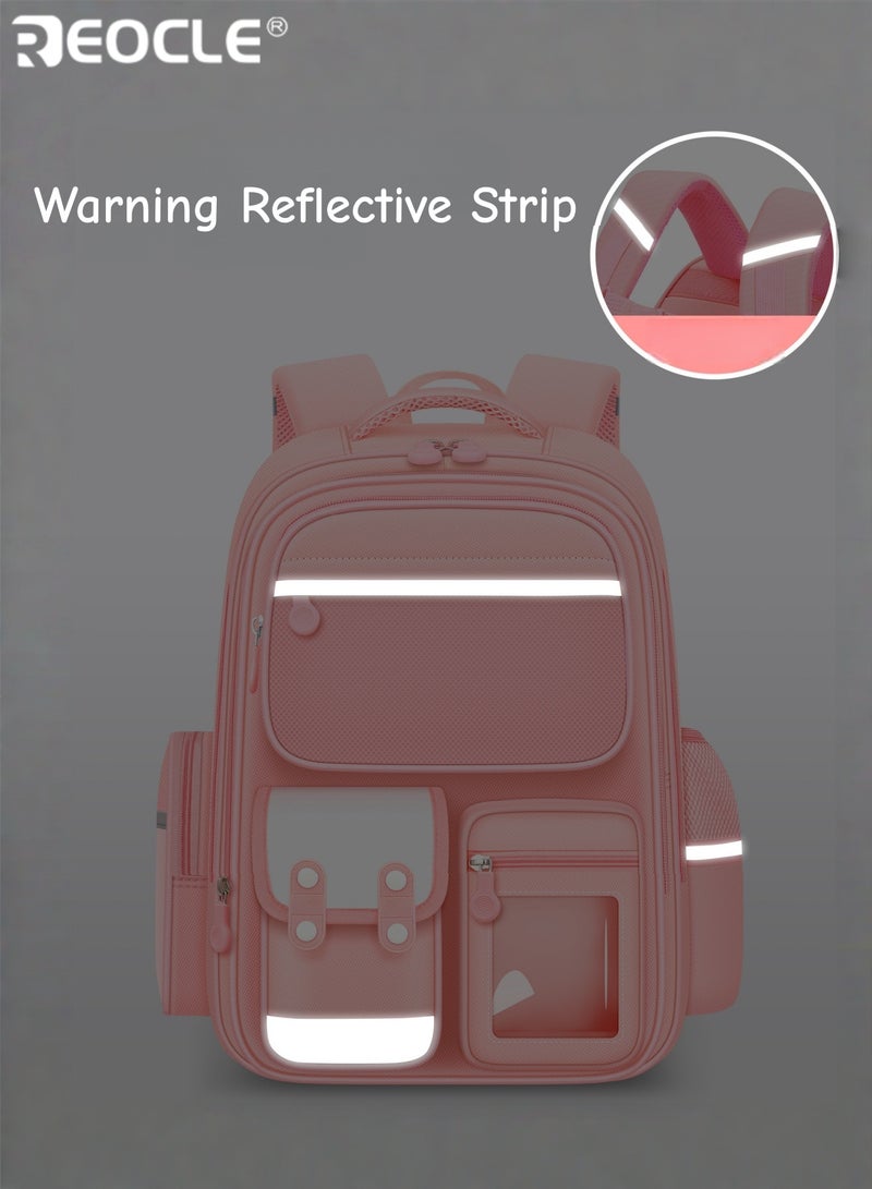 ريوكل حقيبة ظهر للأطفال بطباعة شخصيات كرتونية حقيبة مدرسية كبيرة السعة حقيبة تخزين عملية للمواصلات اليومية لتلاميذ الصفوف 3-6 حقيبة ظهر عارضة للنزهات - Image 5