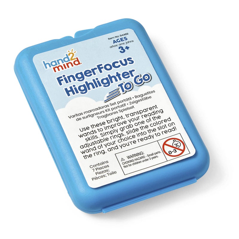 hand2mind FingerFocus Highlighter to Go, Guided Reading Strips, Reading Tracker, Color Overlays for Dyslexia, ADHD Tools for Kids, Reading Classroom Supplies, Reading Accessories, Finger Pointer - Image 5