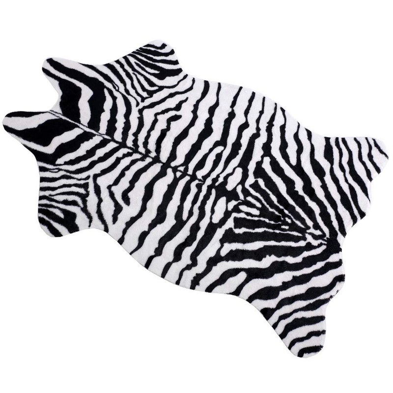 MustMat Cute Faux Zebra Print Rug Animal Print Rug Perfect for Office/Kids Room/Under Tables/Smaller Area 3.6x2.3 feet - Image 1