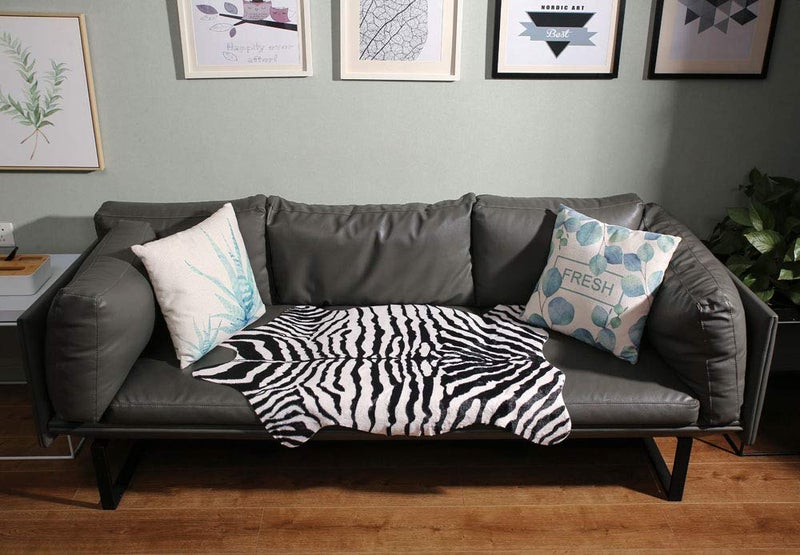 MustMat Cute Faux Zebra Print Rug Animal Print Rug Perfect for Office/Kids Room/Under Tables/Smaller Area 3.6x2.3 feet - Image 2
