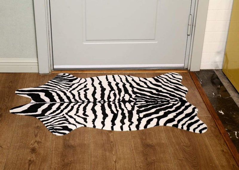 MustMat Cute Faux Zebra Print Rug Animal Print Rug Perfect for Office/Kids Room/Under Tables/Smaller Area 3.6x2.3 feet - Image 4