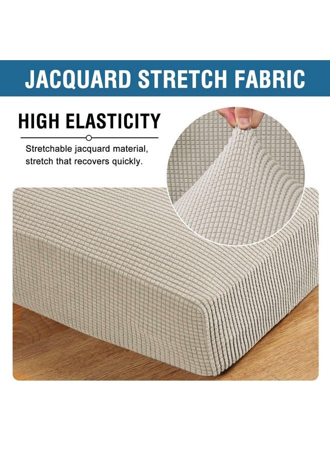 H.VERSAILTEX H.VERSAILTEX Super Stretch Individual Seat Cushion Covers - Sofa & Couch Cushion Slipcover Sets - Thick Jacquard Textured Twill Fabric (3 Piece, Island Fossi)  - Image 3
