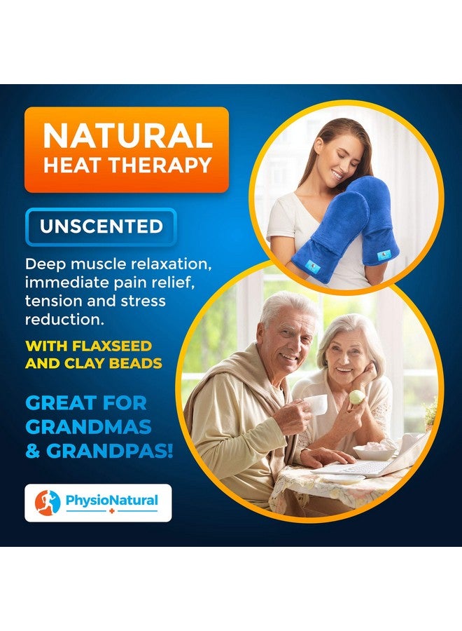 PhysioNatural Microwavable Therapy Mittens with Flaxseed - Moist Heat Therapy Relief for Hands and Fingers in Cases of Stiff Joints, Trigger Finger, Inflammation, Raynaud's, Carpal Tunnel - Natural Unscented Gloves - Image 2