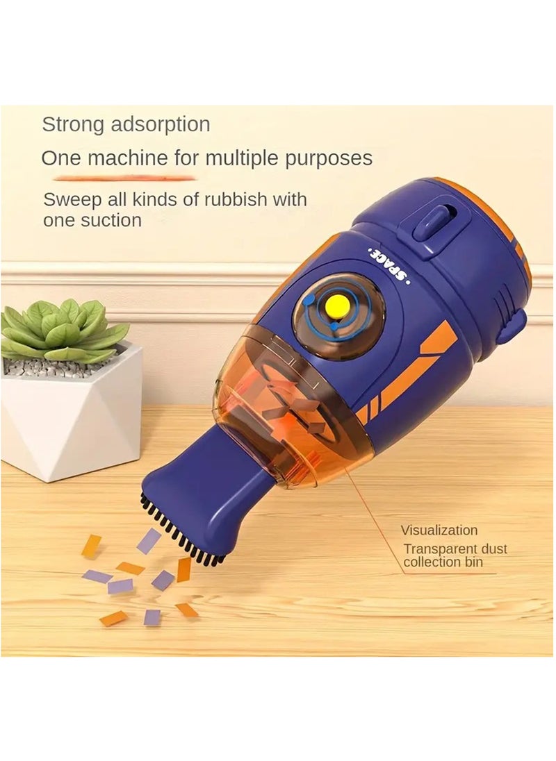 Compact Desktop Vacuum Cleaner - Easy to Use, Lightweight, and Portable - Perfect for Quick Cleanups and Small Spaces, Ash for Laptop, Keyboard, Computer,Car and Desk (Blue)