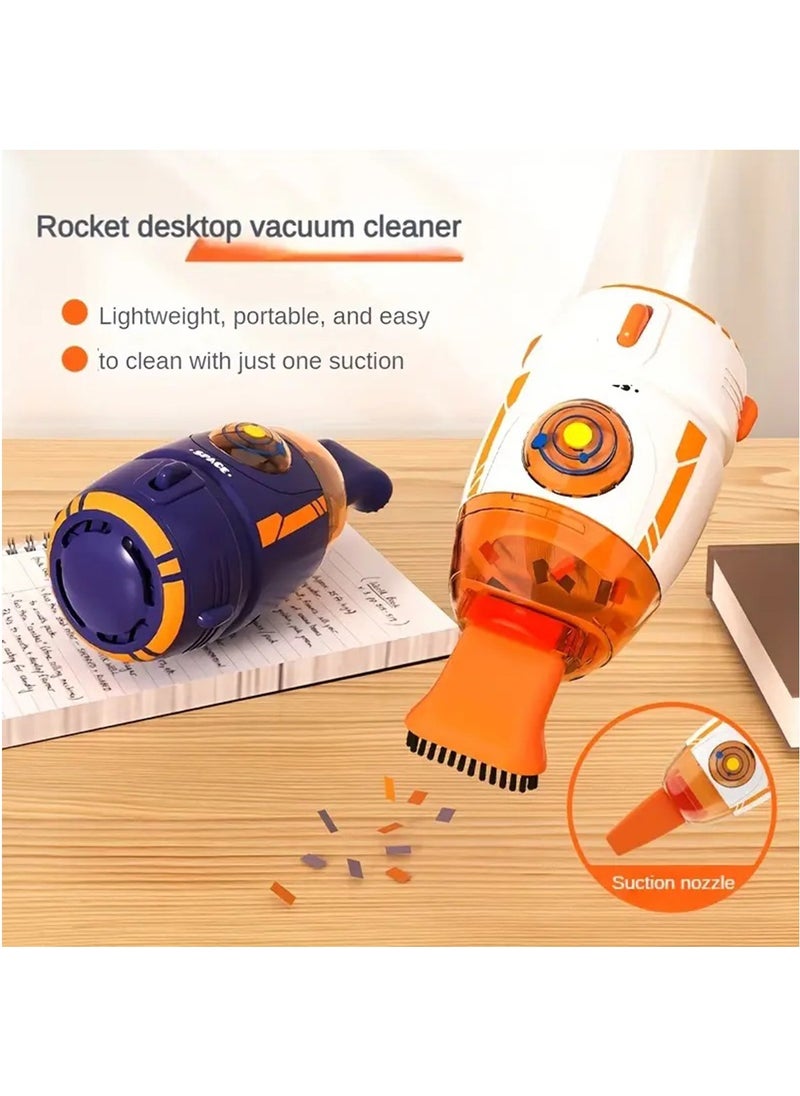 Compact Desktop Vacuum Cleaner - Easy to Use, Lightweight, and Portable - Perfect for Quick Cleanups and Small Spaces, Ash for Laptop, Keyboard, Computer,Car and Desk (Blue)