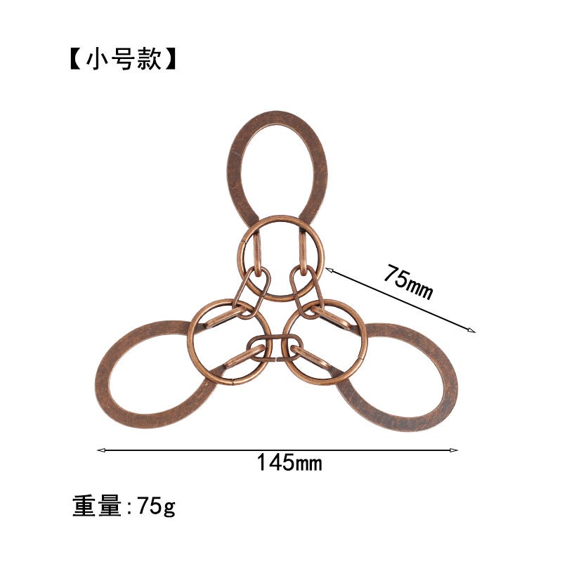 [Small Size] Zinc Alloy Unlock Kong Ming Lock Magic Alloy Educational Toys Nine-Chain Intelligence Unlock Ring Buckle - Image 1