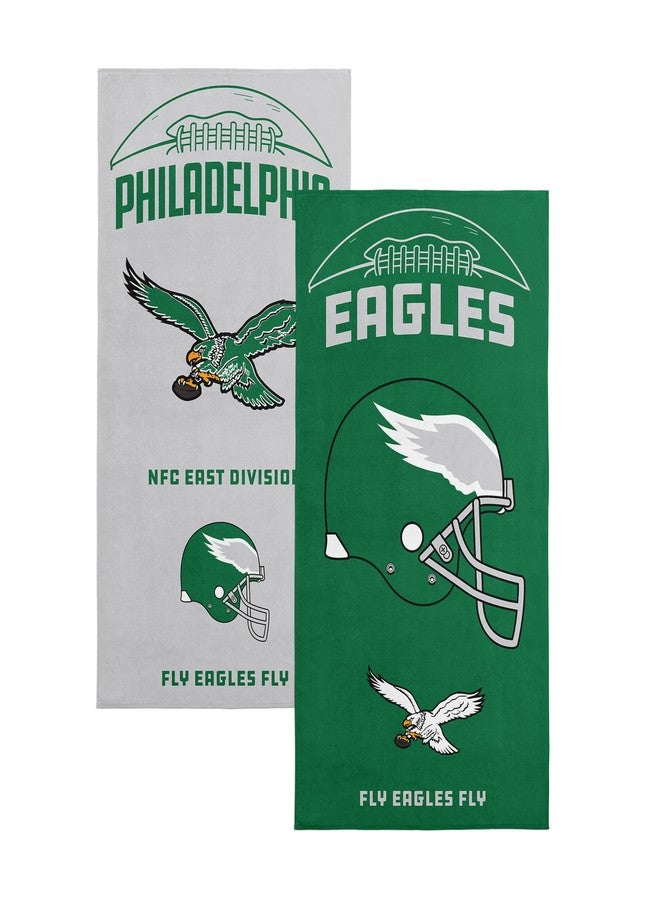NORTHWEST Philadelphia Eagles NFL Gamebreaker Beach Towel 2 Pack 30 x 60 Inches - Image 1