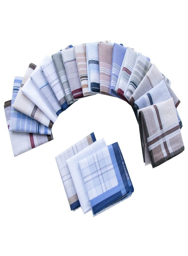 CoCoUSM Assorted Pack of Mens 100% Cotton Handkerchiefs Soft Hankies Pocket Squares 3PCS - Image 2