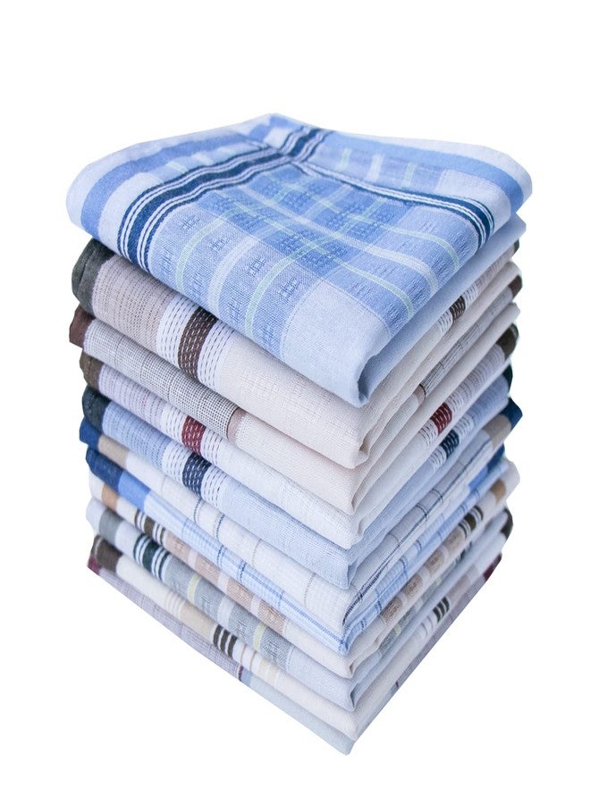 CoCoUSM Assorted Pack of Mens 100% Cotton Handkerchiefs Soft Hankies Pocket Squares 3PCS - Image 1