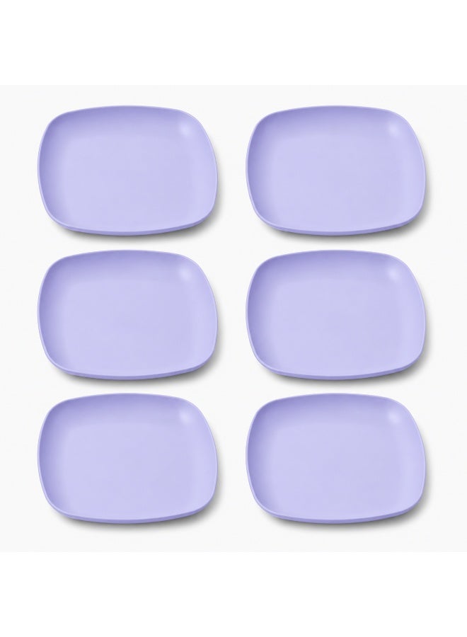 Square plastic serving dish - 6  pieces, measuring 23 x 23 x 3 cm, multi-purpose - Code 1078