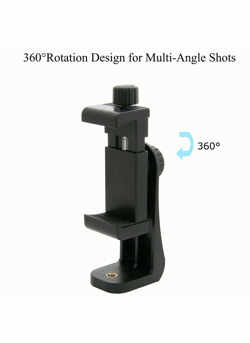 SYOSI Smartphone Tripod Adapter Cell Phone Holder Mount Adapter, Fits iPhone, Samsung, and all Phones, Rotates Vertical and Horizontal, Adjustable Clamp  - Image 4
