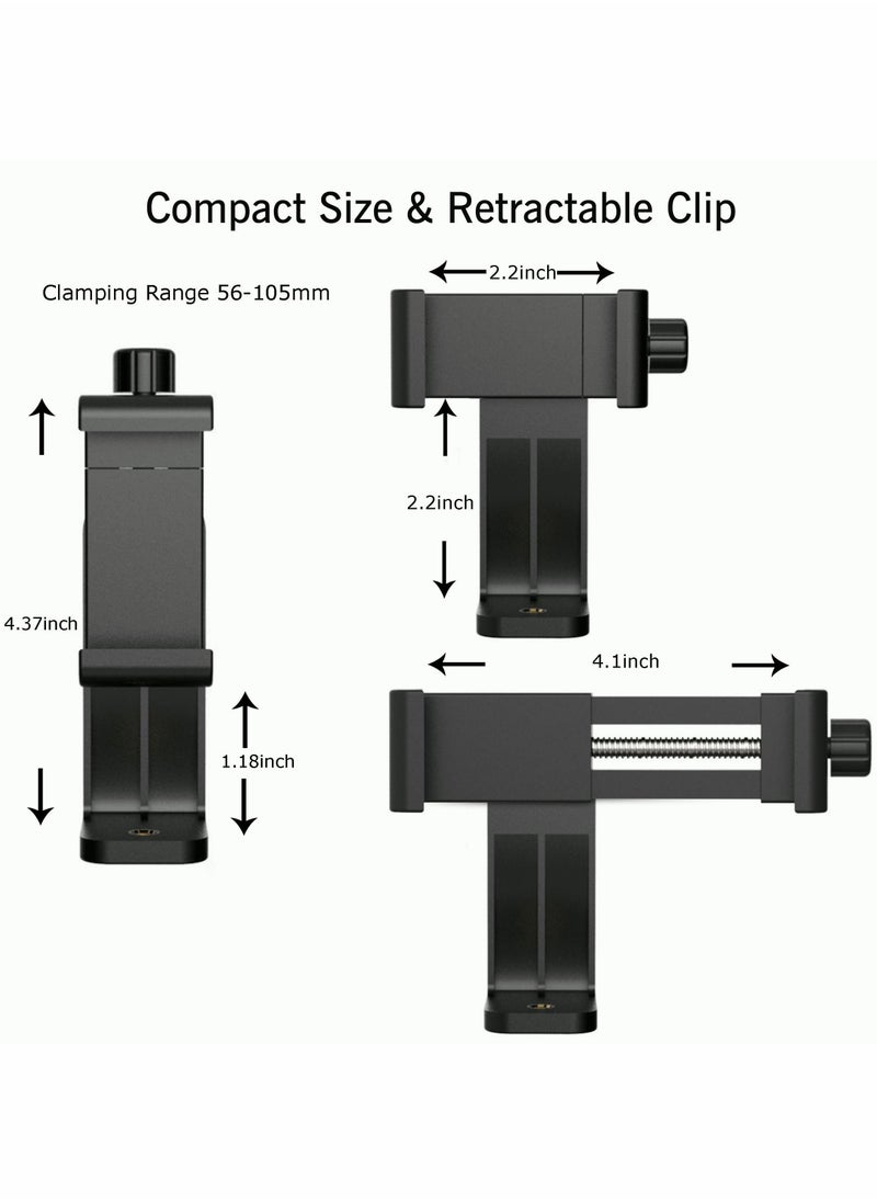 SYOSI Smartphone Tripod Adapter Cell Phone Holder Mount Adapter, Fits iPhone, Samsung, and all Phones, Rotates Vertical and Horizontal, Adjustable Clamp  - Image 3