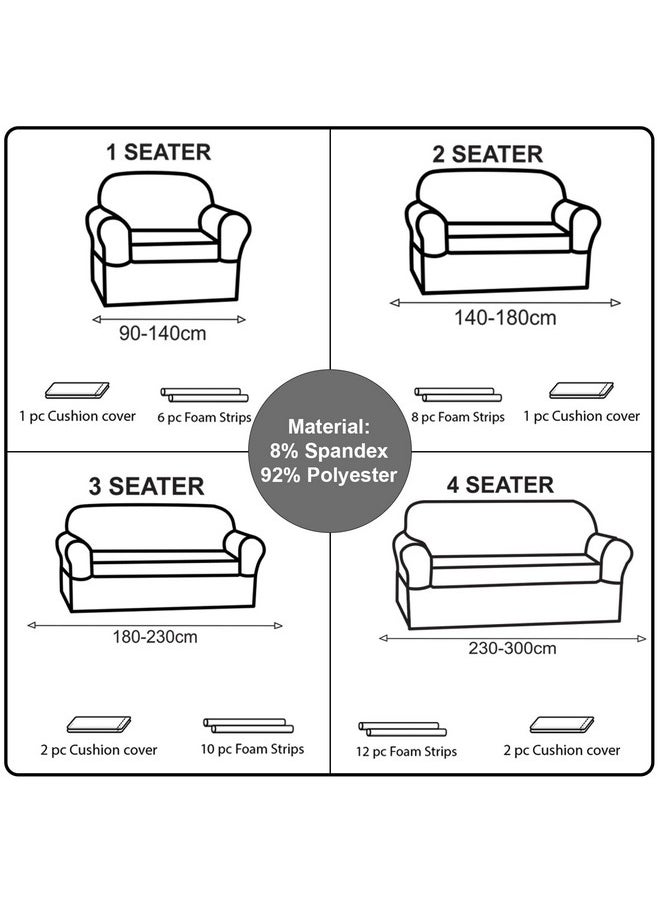 Lukzer - Lukzer Universal 3 Seater Sofa Cover with 2 Pillow Case 140 GSM Big Elasticity Slipcover for Couch Protector Stretchable (Multi Patch Design/180-230cm) SC-042-03 - Image 1