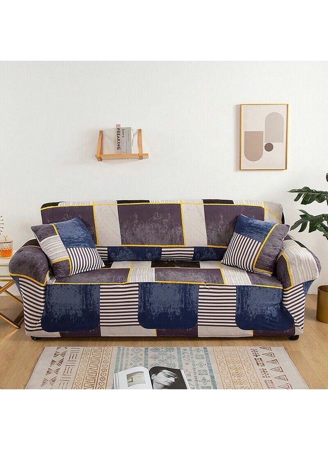 Lukzer - Lukzer Universal 3 Seater Sofa Cover with 2 Pillow Case 140 GSM Big Elasticity Slipcover for Couch Protector Stretchable (Multi Patch Design/180-230cm) SC-042-03 - Image 1