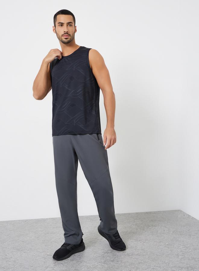 Styli Active Men Black Printed Performance Relaxed Tank - Image 2
