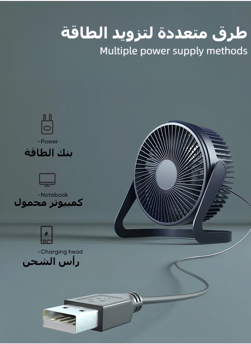 Generic Box Fan /Table Fan 360° free rotation With 2 Speed ,Portable Desktop Table Cooling Fan Powered by USB,Strong Wind,Quiet Operation,for Home Office Car Outdoor Travel  - Image 3