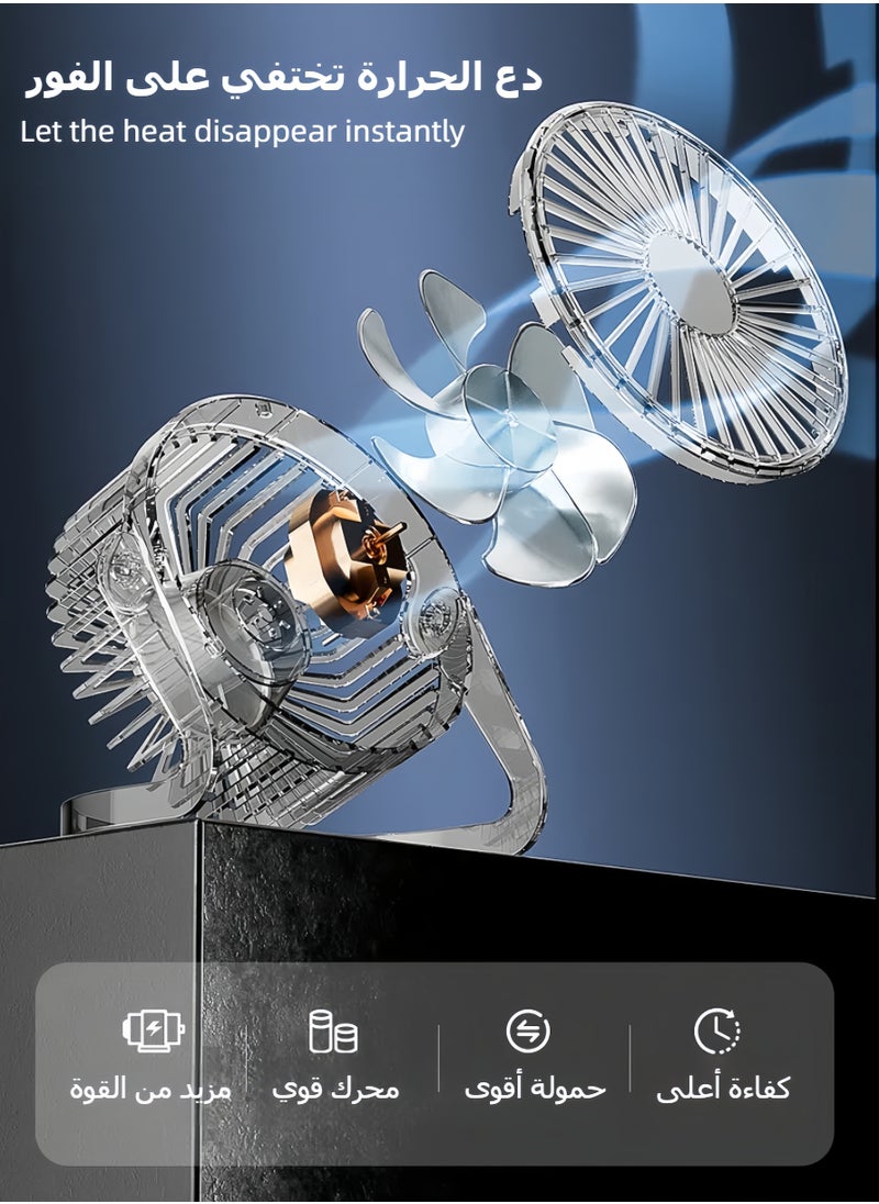 Generic Box Fan /Table Fan 360° free rotation With 2 Speed ,Portable Desktop Table Cooling Fan Powered by USB,Strong Wind,Quiet Operation,for Home Office Car Outdoor Travel  - Image 5