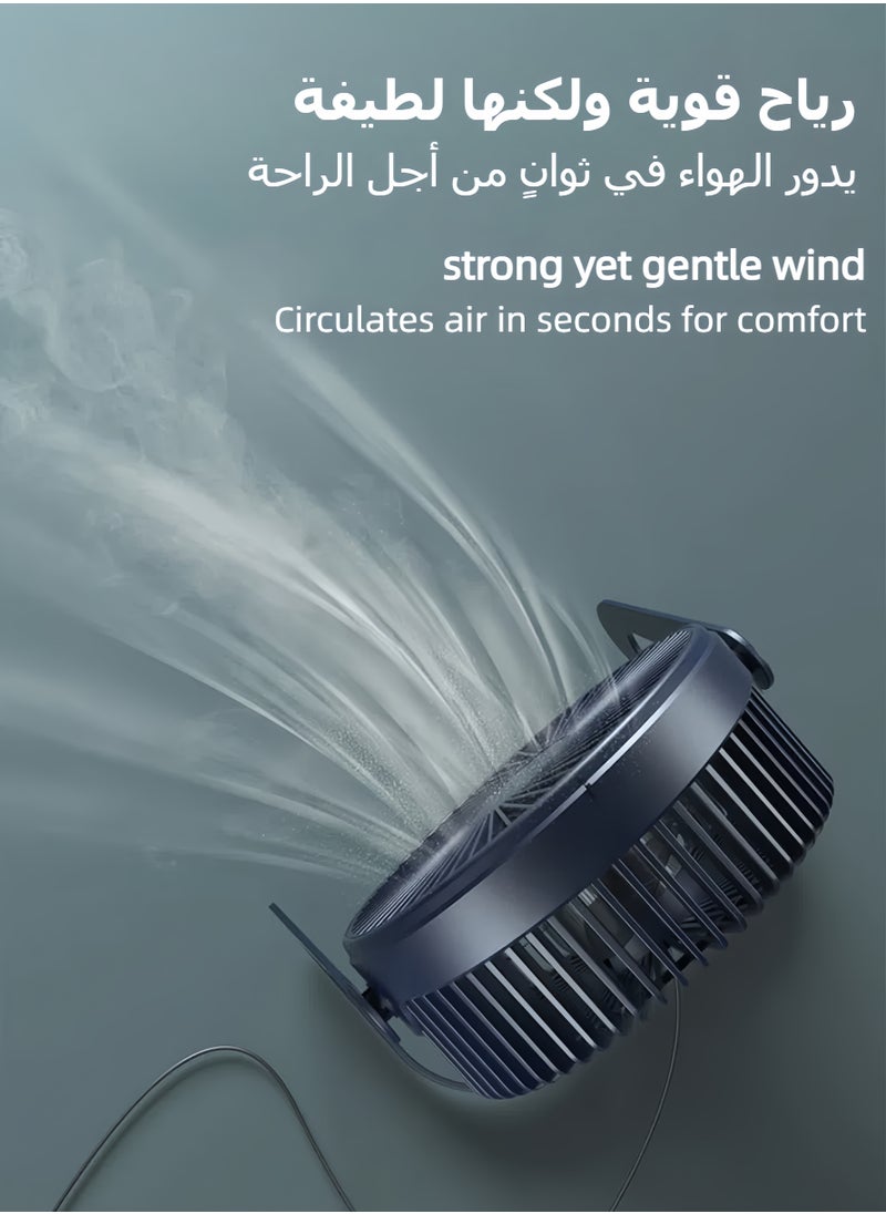Generic Box Fan /Table Fan 360° free rotation With 2 Speed ,Portable Desktop Table Cooling Fan Powered by USB,Strong Wind,Quiet Operation,for Home Office Car Outdoor Travel  - Image 2