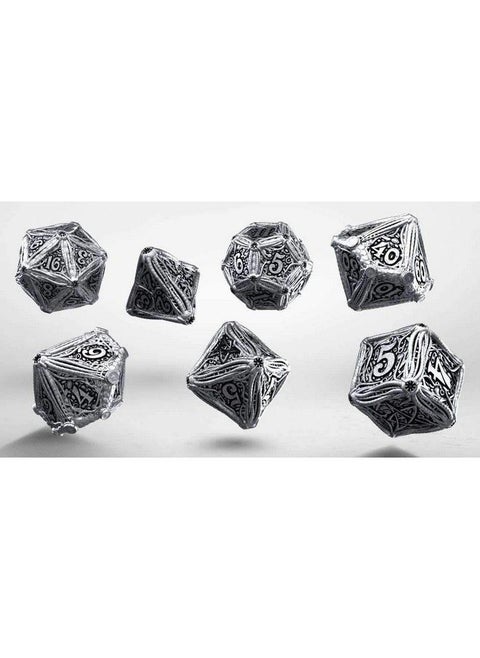 Q Workshop Metal Call Of Cthulhu Rpg Dice Set 7 Polyhedral Pieces
