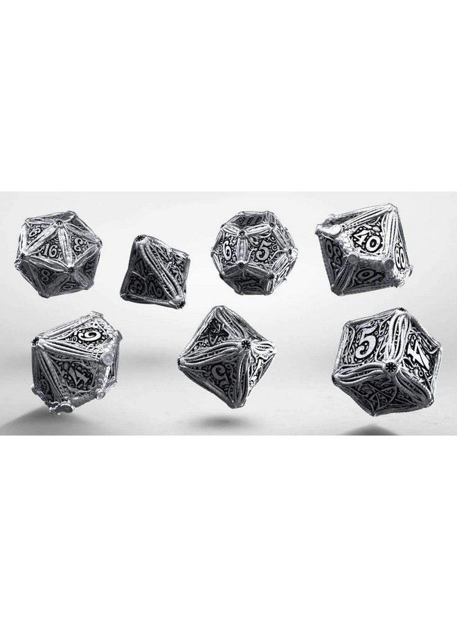null - Q Workshop Metal Call Of Cthulhu Rpg Dice Set 7 Polyhedral Pieces - Image 1
