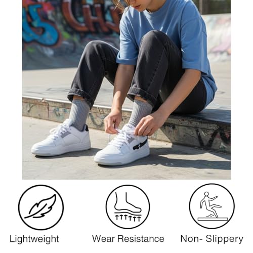 TRASE Casual Sneaker Shoes for Women | Soft Cushioned Insole | Sneakers for Woman | Lightweight | Comfortable | Stylish, Trendy Girls and Women Sneakers with Laces (White-Black, 6 UK) - Image 4