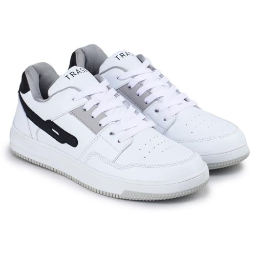 TRASE Casual Sneaker Shoes for Women | Soft Cushioned Insole | Sneakers for Woman | Lightweight | Comfortable | Stylish, Trendy Girls and Women Sneakers with Laces (White-Black, 6 UK) - Image 5