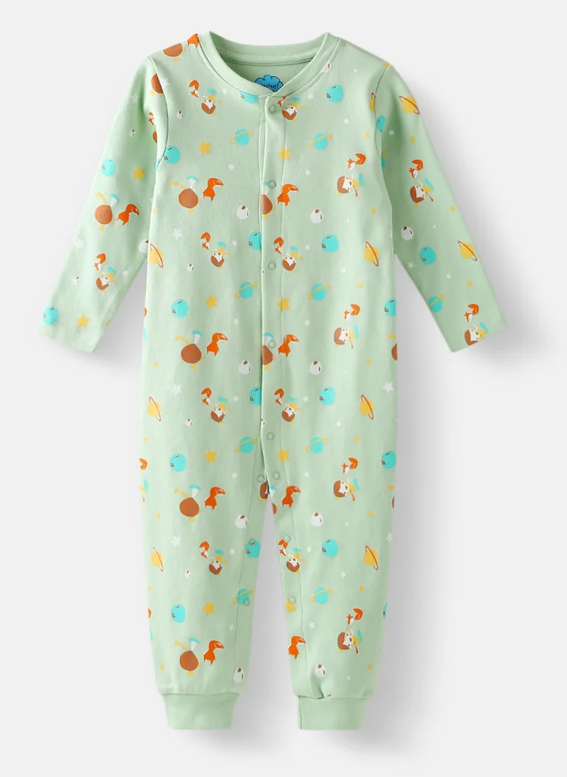 نوتيناتي Nautinati Infants Premium Cotton Graphic Printed Pack of 2 Sleepsuits